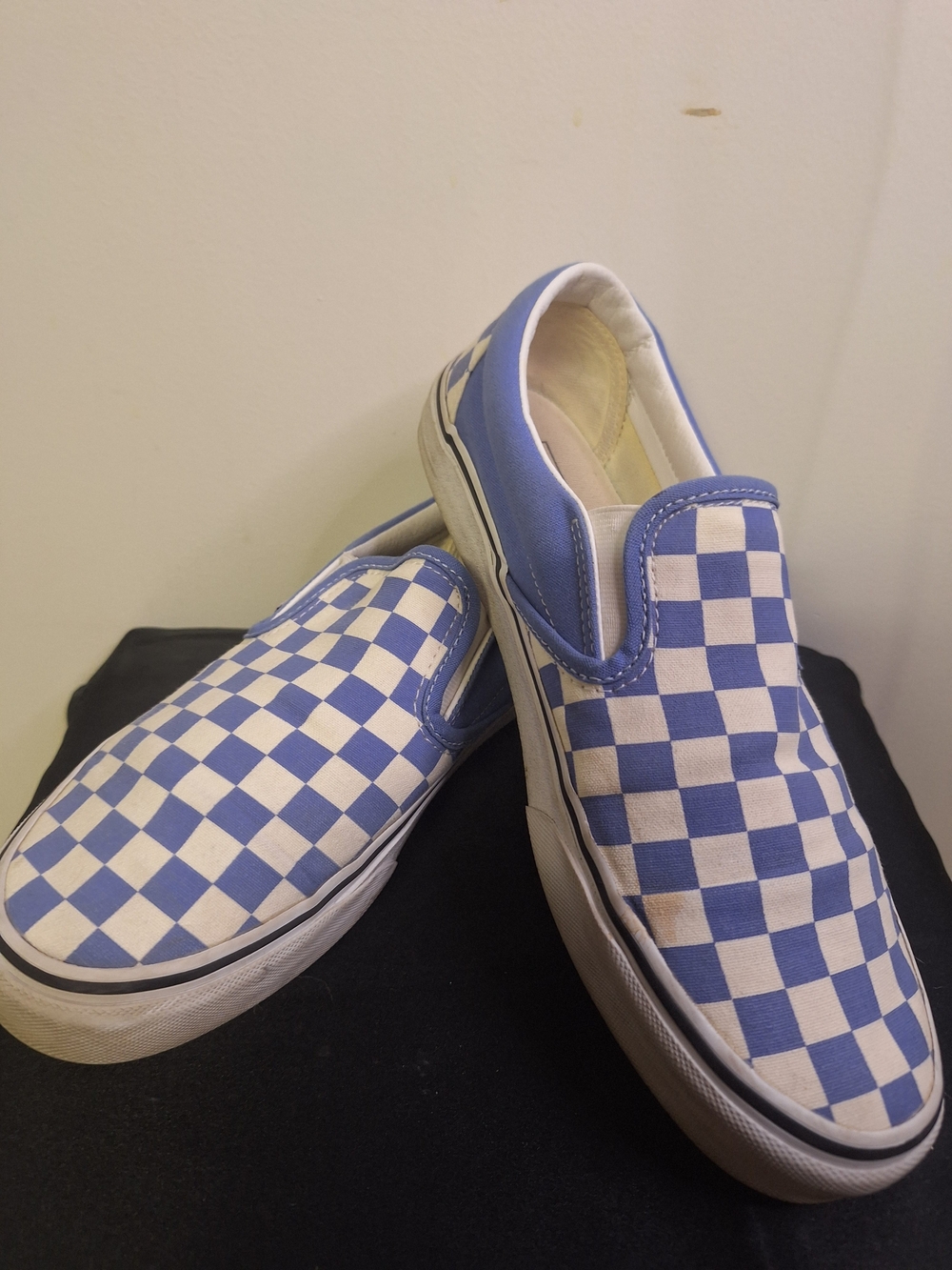 Vans Slip-On Checkerboard Blue and White Sneakers Womens Sz 10 Mens 8.5